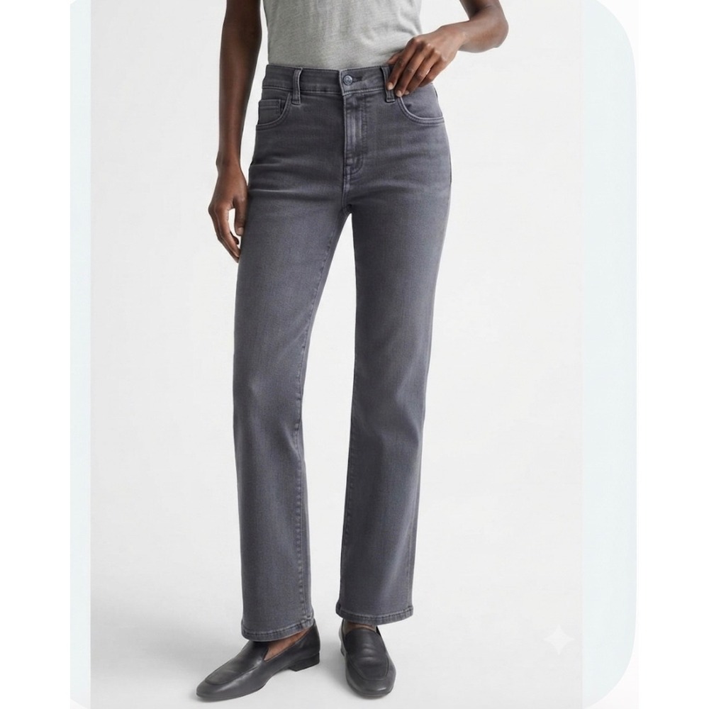 Lafayette 148 New York Womens Gray Straight Leg Stretch Jeans‎ Size 8